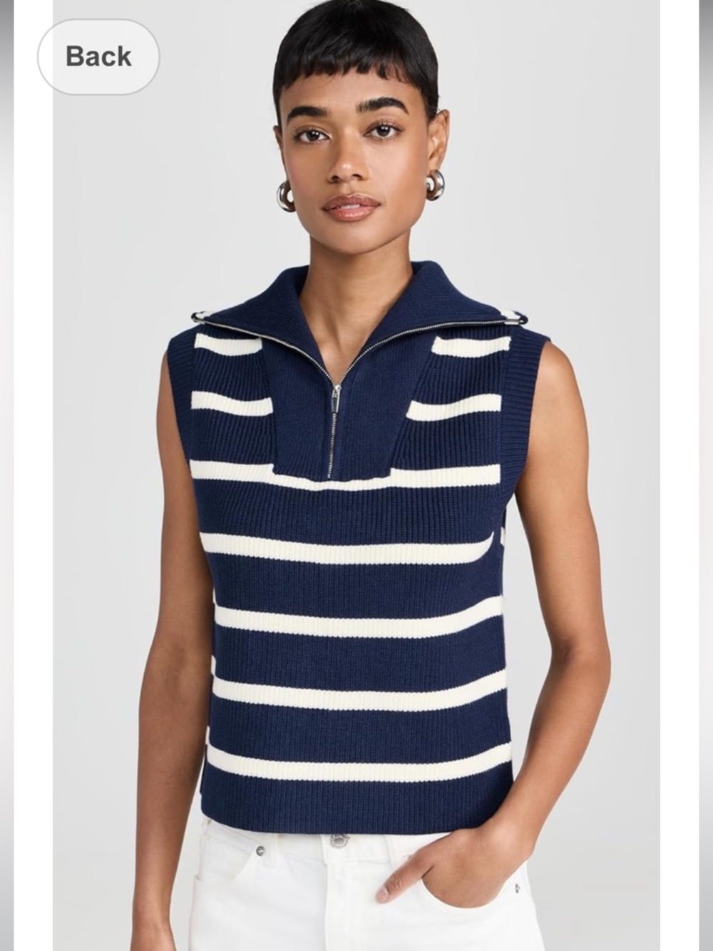 English Factory Striped Sleeveless Sweater